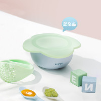 [新品上新]蓝色四叶草研磨碗|宝宝婴儿辅食工具套装水果搅碎打泥神器小型手动研磨料理机O1