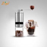 升级版磨豆机+挂耳滤袋|不锈钢咖啡豆研磨机手动磨粉机家用超细小型便携手摇磨豆机D0