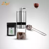 升级版磨豆机+精品咖啡豆227克+咖啡豆勺|不锈钢咖啡豆研磨机手动磨粉机家用超细小型便携手摇磨豆机D0