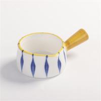 手绘竖纹款60ml|日式陶瓷带把迷你小奶锅小奶壶奶杯奶罐带手柄奶盅酱料碟咖啡器具