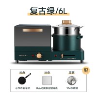 6L复古绿|早餐机家用迷你多功能四合一全自动小型烤箱多士炉烤面包机F5