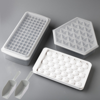 三件套[小冰块98格灰+三角形冰块52格灰+冰球33格白]|冰格模具冰块盒冰格带盖创意制冰盒小号网红带盖冰格家用制冰模具