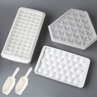 三件套[大冰块65格+三角形冰块52格灰+冰球33格白]|冰格模具冰块盒冰格带盖创意制冰盒小号网红带盖冰格家用制冰模具