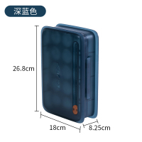 深蓝色(15格豪华款)|鸡蛋盒冰箱保鲜收纳盒家用冷藏鸡蛋托架塑料防震鸡蛋多层带盖I4