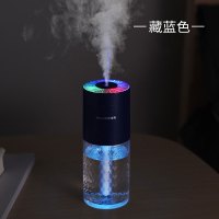 魔晶款-藏蓝色[不带电池☆七彩投影灯]送香薰精油1瓶|车载加湿器喷雾车用氧吧汽车空气净化器雾化香薰车内消除异味车上P6