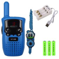 蓝色色可充电对讲机1500米1个|可充电儿童玩具对讲机电话机手持对讲1800米无杂音真实对话一对装X0