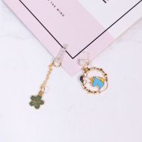 蓝色花环独角兽[分体] 安卓[分正反插口]|花环兔子手机防尘塞可爱卡通松鼠吊坠充电塞安卓数据塞口D7