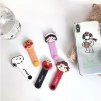 韩版卡通可爱硅胶彩色史努比耳机数据线收纳扣绕线器便携理线器