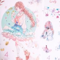 可爱日式清新手绘和风贴纸十二月少女系列手机日记手帐本贴画