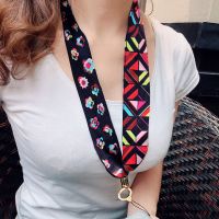 手机脖子挂绳丝巾缎带挂脖绳长吊绳子宽挂饰