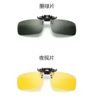 日用墨绿片+夜用 偏光夹片+偏光测试卡|偏光夜视镜夹片男女近视眼镜男女防远光灯开车驾驶墨镜变色太阳镜Z7