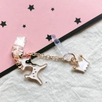 白色小鹿+连体 安卓充电口+耳机塞[送防丢绳]|手机充电口防尘塞尾插安卓可爱星月猫吊坠萌耳机塞H1