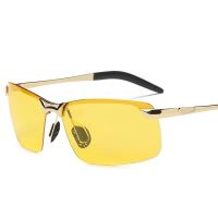 金属枪框夜视镜[偏光镜片] 眼镜袋眼镜布偏光测试卡|高清偏光开车专用黑科技夜视镜晚上夜间防远光灯眩光成人驾驶眼镜G7