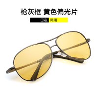枪灰框黄色偏光片[夜间驾驶]|偏光夜视眼镜男士夜晚上开车专用夜间司机驾驶镜日夜两用防远光灯