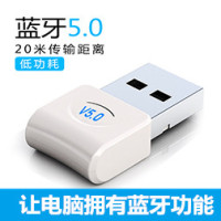 蓝牙5.0白色款式 标配|usb蓝牙适配器5.0台式机笔记本电脑发射接收器耳机键盘鼠标打印机