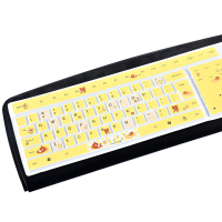 黄色棕熊[买2送1]|型台式机电脑键盘贴膜透明垫子硅胶膜垫按键保护套防尘罩盖贴纸可爱双飞燕104键双飞燕雷柏C9