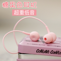 耳机入耳式主播通用女生萌少女心可爱韩国迷你立体声糖果色不伤耳高音质红色安卓耳麦