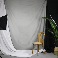 浅灰加厚化纤布3*4米送8钉8夹|拍照背景布ins挂布黑灰白色服装店拍摄道具挂墙摄影幕布A6