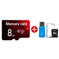 8g红黑(送小白盒+SD卡套+读卡器) 标配|内存卡8/16/32/64g手机储存tf通用高速行车记录仪专用卡micro