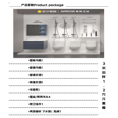 箭牌(ARROW)出样3米沿墙套餐包(请勿自行拍下,需联系区域经理确认出样清单)