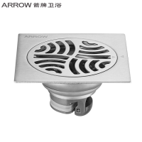 箭牌(ARROW)防臭防虫防返溢卫生间洗衣机通用方形弹簧式不锈钢地漏AF5115MSS(不含安装)