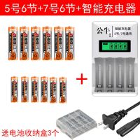 南电池孚公牛液晶智能充电器套装5号7号可充电电池ktv话筒麦克风|5号6节+7号6节+智能充电器
