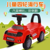 法拉利多功能儿童扭扭车1-3岁宝宝滑行车四轮带音乐溜溜玩具车|小汽车K红(无灯光音乐礼包)