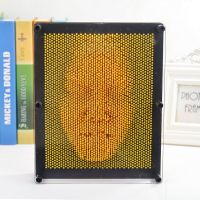 diy立体手摸儿童玩具克隆雕刻3D手印三维百变针创意摆件小礼物品|手印橙色 大号(20*15*4.5)