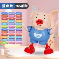 网红抖音海草猪会跳舞的小猪电动小猪唱歌音乐猪宝宝儿童趣味|跳舞猪蓝色[36首歌曲] 充电版1套充电池+充电器%50人选择