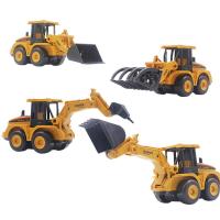 儿童玩具惯性车玩具车组合套装汽车飞机搭配多玩法多样|21CM-大号工程车4件套