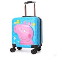儿童拉杆箱厂家直销新款16寸卡通行李箱18寸旅行箱定制男女宝拖箱|18寸登机箱蓝佩琪-高配版