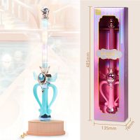 儿童公主魔法棒玩具芭拉仙女棒巴啦啦小魔仙棒女孩发光音乐变|变身炫彩魔法剑-蓝色(礼盒装) 普通版(包电池)