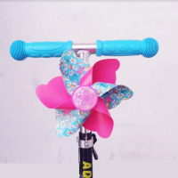 儿童风车玩具塑料风车自行车滑板车婴儿推车卡通风车装饰童车配件|滑板车风车海星贝壳短杆