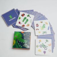 趣味疯狂对对碰找相同动物卡片记忆早教专注力训练益智卡牌桌游|鳄鱼对对碰54张[无铃铛不推荐]