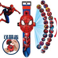 抖音快手网红小猪狗狗社会人投影手表儿童卡通24图带盖3D投影|蜘蛛侠[翻盖+24图]