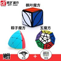 二三阶魔方四五阶魔方金字塔镜面枫叶斜转粽子全套魔方组合|枫叶+粽子+五魔方 实色(送豪华礼包)