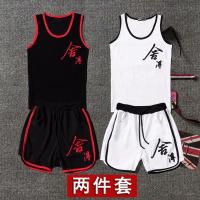 2019新款夏天背心男修身短裤运动套装潮牌社会精神小伙T恤两件套