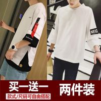 七分袖男韩版宽松bf风个性潮流短袖T恤学生夏季半袖衣服男生上衣