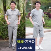 中老年男装短袖套装爸爸夏装运动装休闲爷爷装夏季爸爸装运动服男