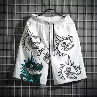 男士短裤夏季休闲五分裤男宽松大码潮流卡通印花沙滩裤运动马裤