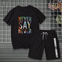 短裤潮流宽松大码青年运动裤子2019夏季肥佬潮胖男士休闲装套装男