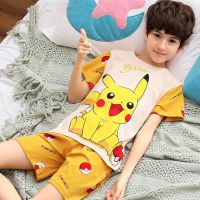 夏季儿童睡衣男童短袖纯棉薄款男孩中大童卡通宝宝夏天家居服套装