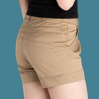 高档纯棉休闲夏季白色外穿大码胖mm百搭女士西装短裤女夏2020新款