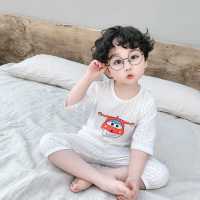 儿童睡衣夏季套装薄款男童女童纯棉家居服小童长袖夏装宝宝空调服