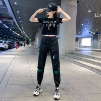 夏天裤子女学生韩版宽松冰丝工装裤休闲运动女装2020新款潮牌薄款