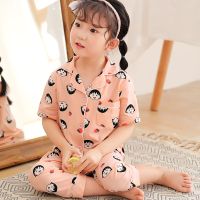 女童睡衣短袖长裤夏季儿童家居服女孩纯棉小童夏天女宝宝套装薄款