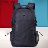 瑞士军刀双肩包男 大容量背包商务电脑旅行休闲学生书包男士黑色
