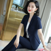 职业套装女2020夏季时尚短袖正装套裙西服师珠宝店气质工作服