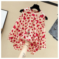 露肩雪纺衫女短袖2019夏季新款韩版宽松遮肚子洋气很仙的雪纺上衣