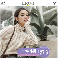 LRUD高领毛衣女2020新款秋冬韩版学生针织衫百搭条纹打底衫上衣